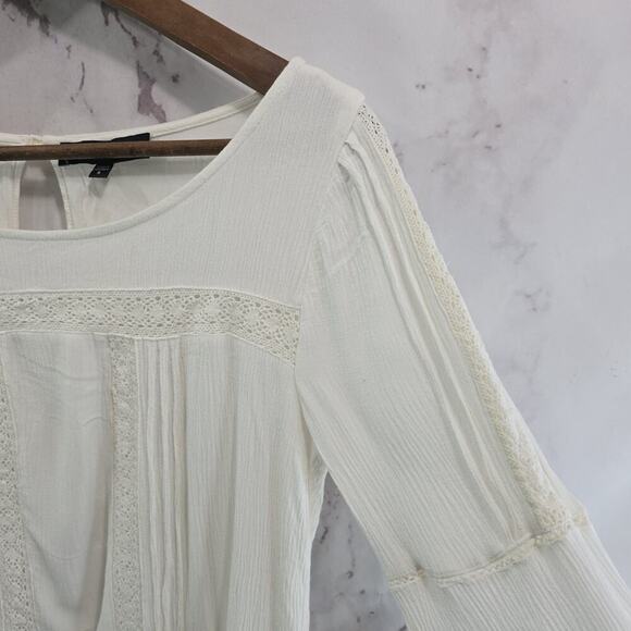 Sanctuary Dress Womens Small White Cover Up Babydoll Boho Crochet Gauze - Picture 13 of 14